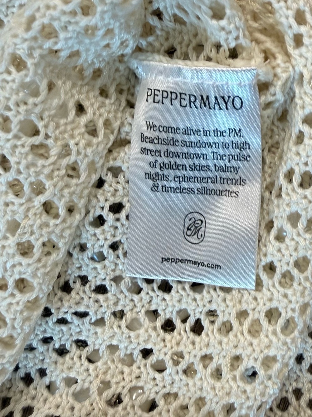 Peppermayo Carpe Diem Crochet Mini Dress in Ivory, Size S/M - Picture 5 of 11